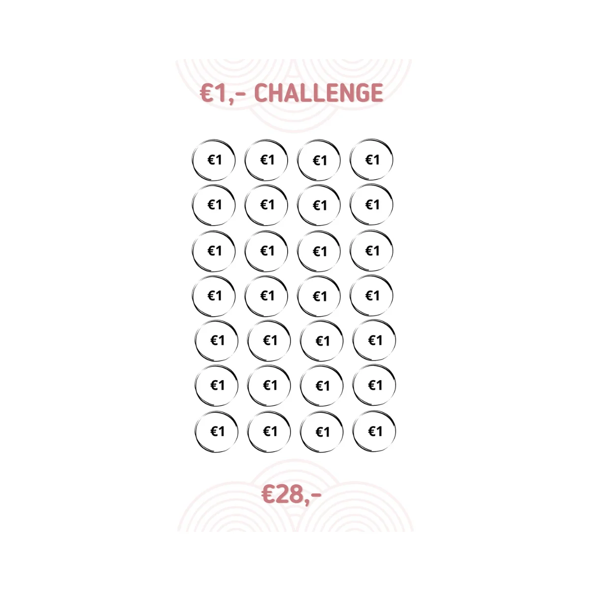 A6 Spaar challenge 1 euro