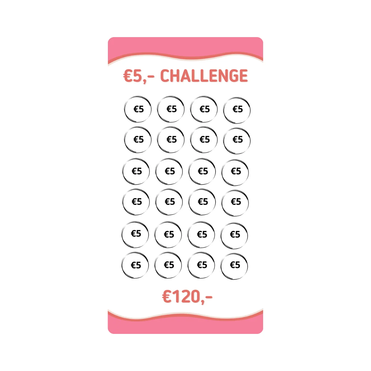 A6 Spaar challenge 5 euro