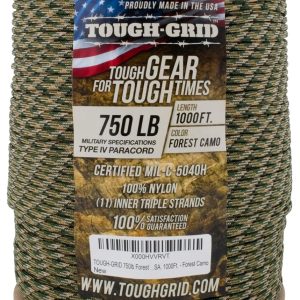 TOUGH-GRID 750 Paracord Type IV 305 meter Forest Camo