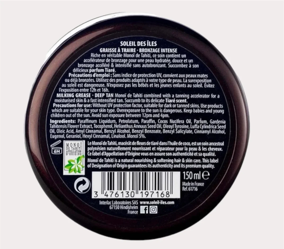 Soleil Des iIes Milking Grease Tiare spf 0 - Afbeelding 3