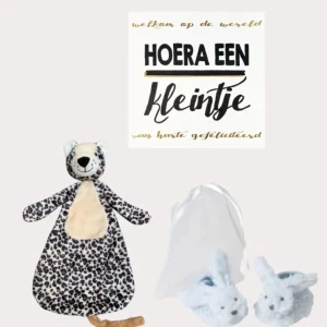 Happy Horse X Leopard Lou Cadeauset Blauw Slofjes + Knuffeldoekje