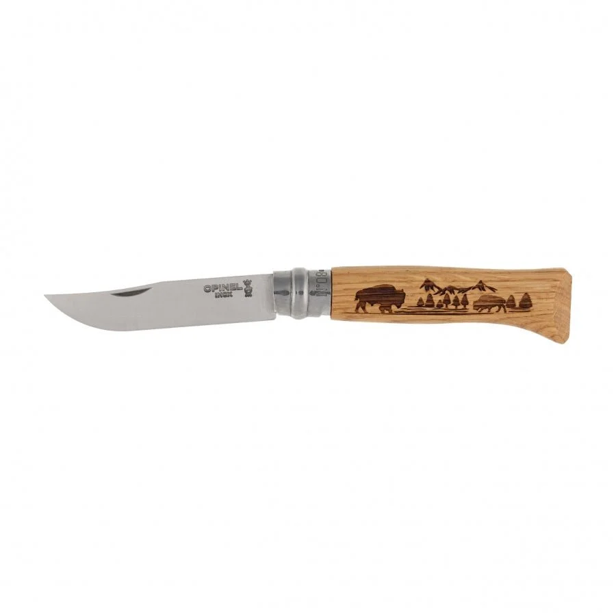 Opinel N°08 Inox Animal zakmes outdoor EDC met Virobloc